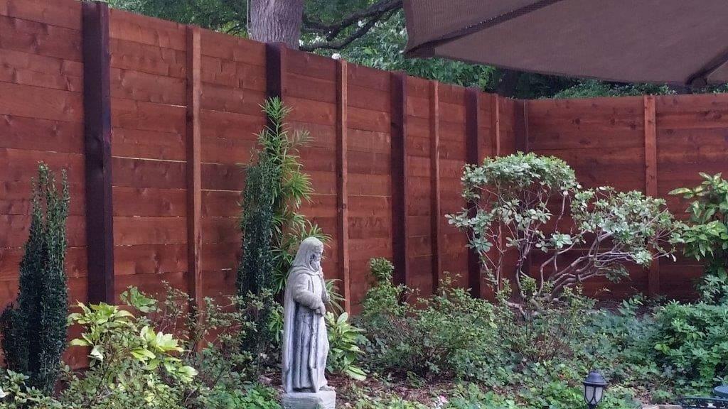 Custom modern horizontal cedar fence