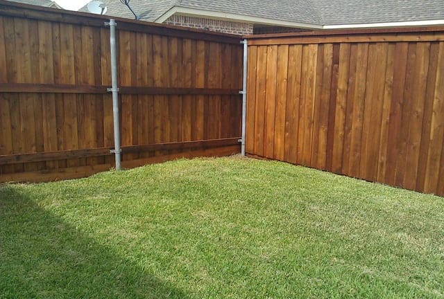 Pecan stained cedar fence board on board