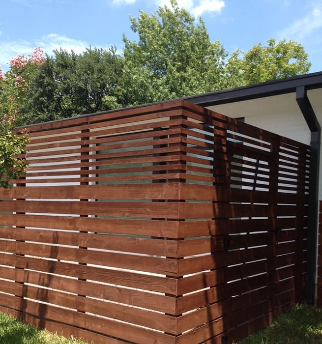 Custom horizontal cedar fence