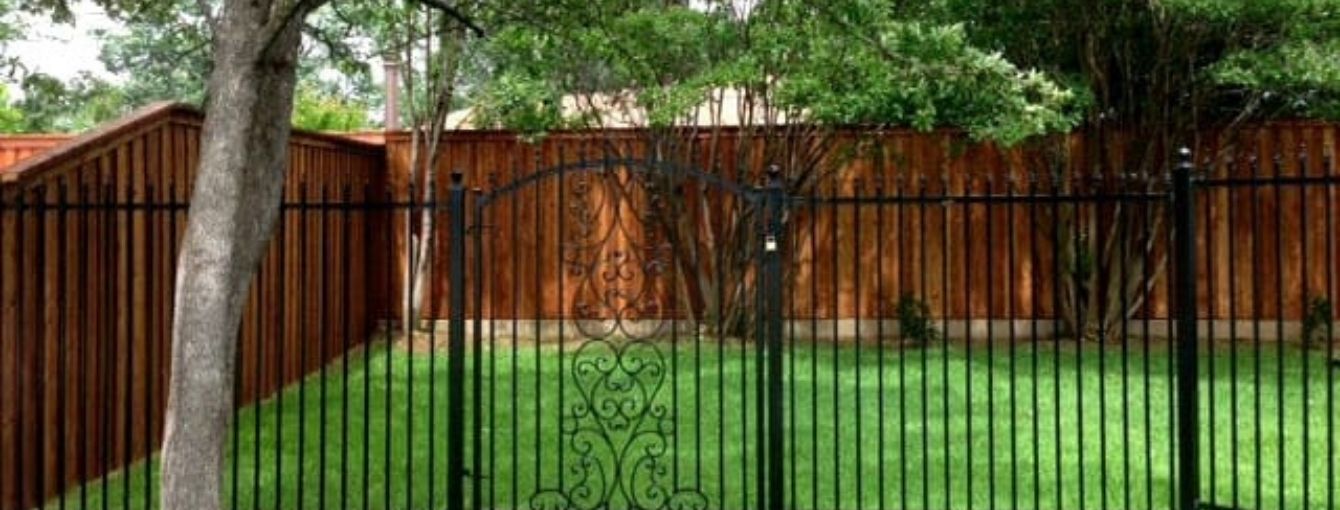 Iron fence with a gate