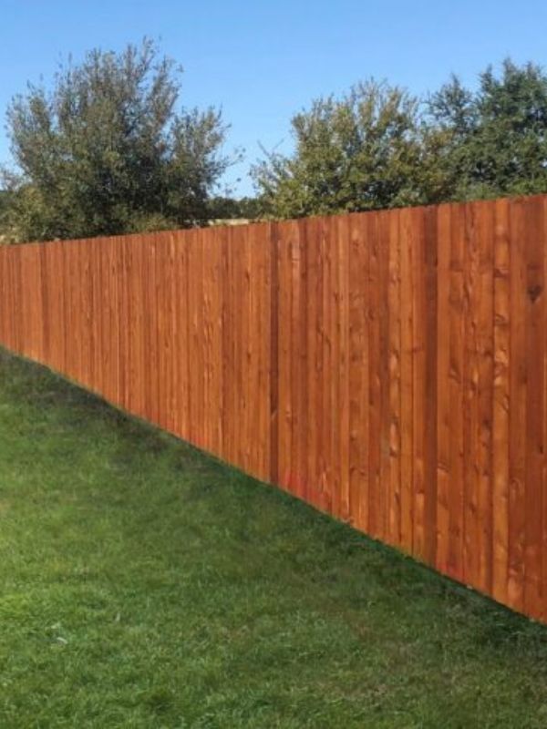 A residential wood fence.
