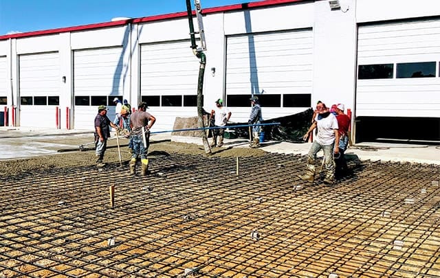 Commercial Concrete with Rebar Bars