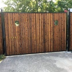 Residential Custom Wood and Iron Automatic Gate