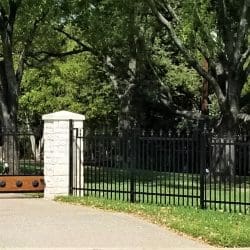 Ornamental Iron Fence with Automatic Gate