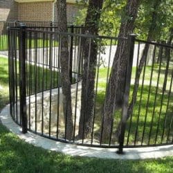 Curved iron fence