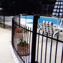 Picket-top iron pool fence